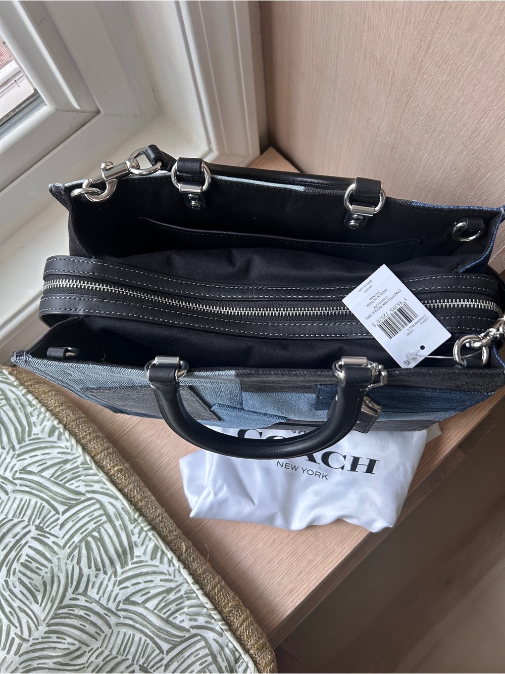 NWT🦋Coach Rogue Bag With Repurposed Denim Patchwork Shoulder CAN10 Rare Limited - Picture 4 of 13